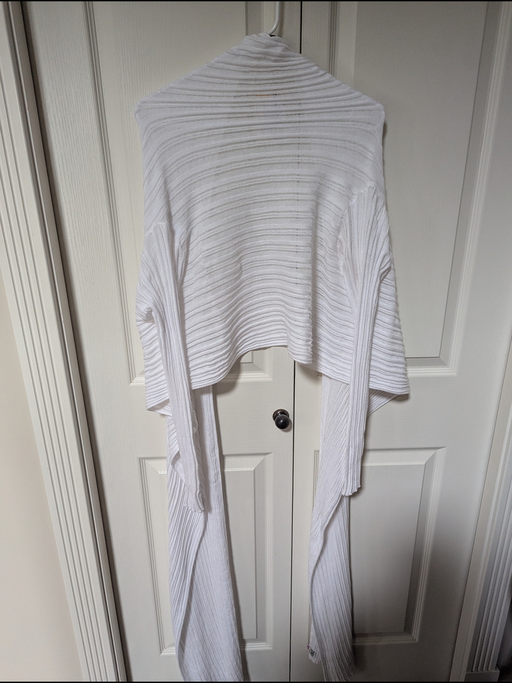 Anne Klein White Ribbed Duster Cardigan - Picture 3 of 3